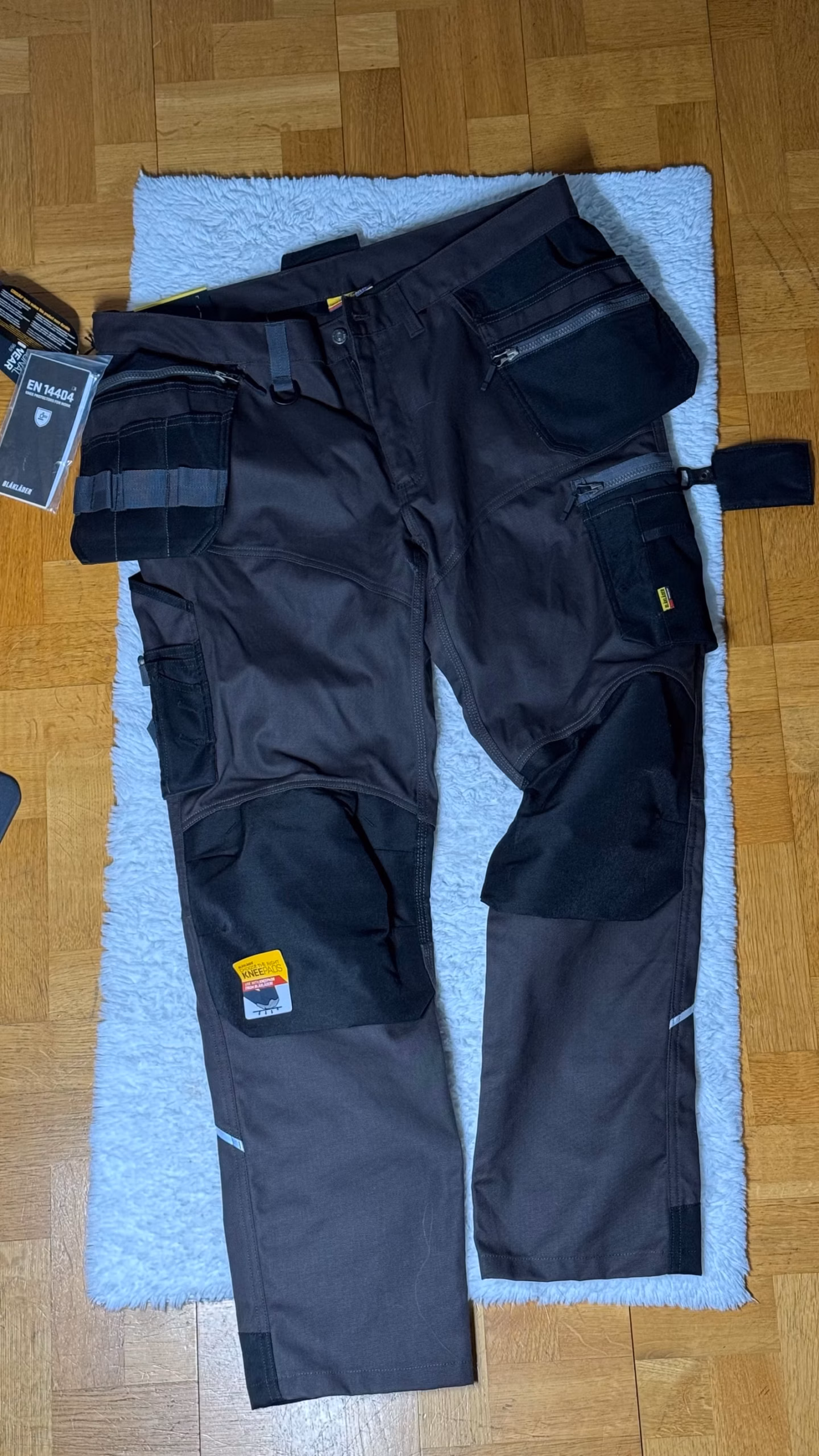 Työ-/työhousut tummanruskea mustat vahvikkeet — изображение 2